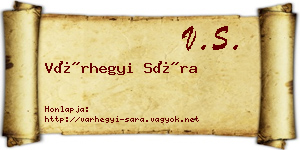 Várhegyi Sára névjegykártya