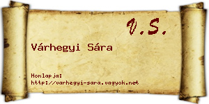 Várhegyi Sára névjegykártya